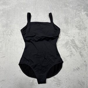 Vintage Gilda Marx Black Square Neck Bodysuit Size M 90s Minimalist Leotard